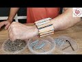 Магнитный браслет для гвоздей DIY своимируками /Дерево оргстекло и светодиодная подсветка