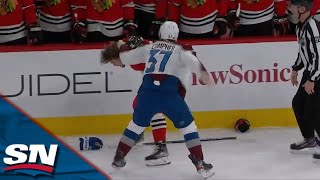 Brandon Hagel And J.T. Compher Drop The Gloves After Battling In Front Of Net