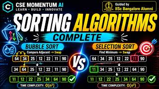 7. Sorting Algorithms in data structures | Bubble sort and Selection sort explained | DSA tutorial