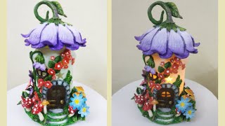 Fairy house diy/Fairy house lamp using glass jar/Fairy house bottle art/Best out of waste