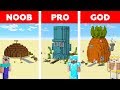 Minecraft Battle: NOOB vs PRO vs GOD: SPONGEBOB HOUSE CHALLENGE in MINECRAFT / Animation
