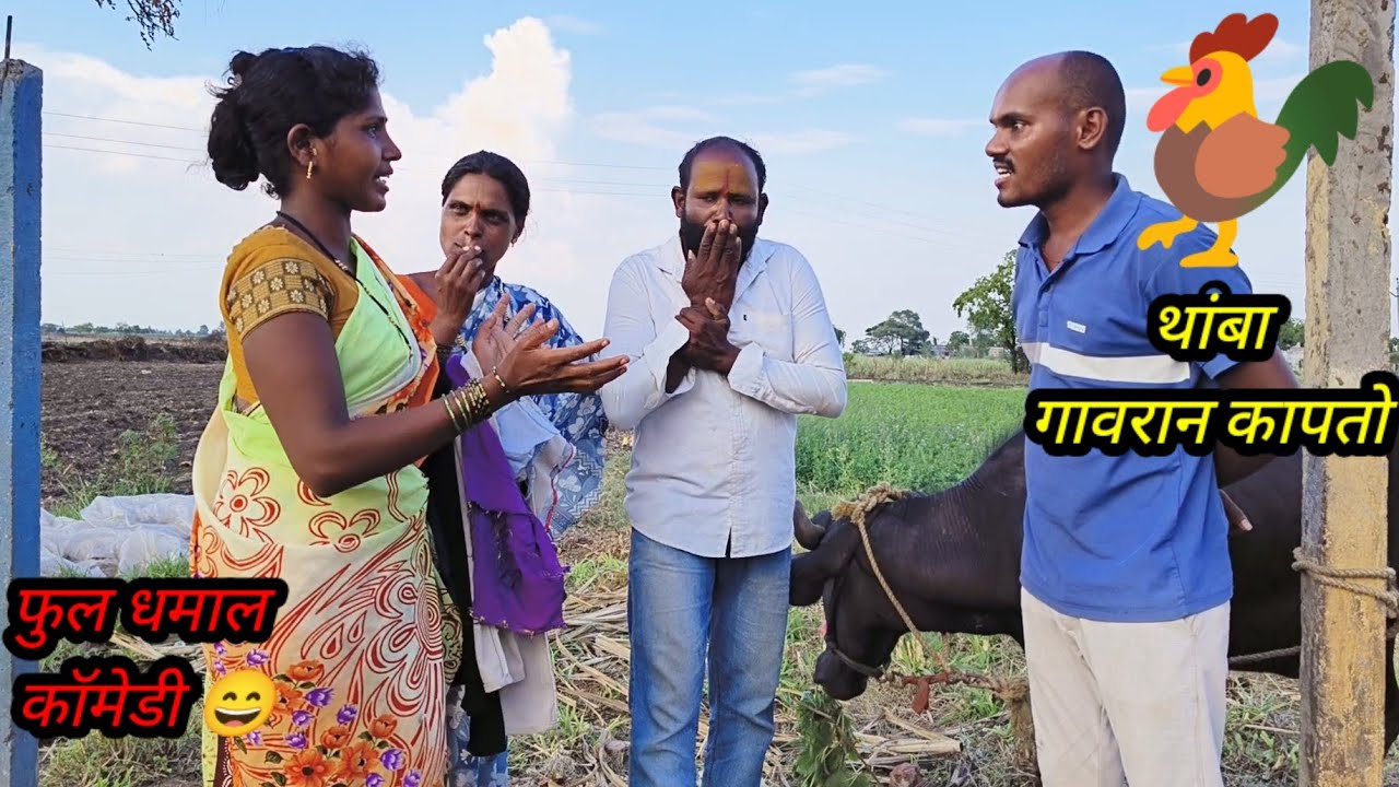 16 जून 2024 पाव्हनं थांबा गावरान कापतो माउली कॉमेडी