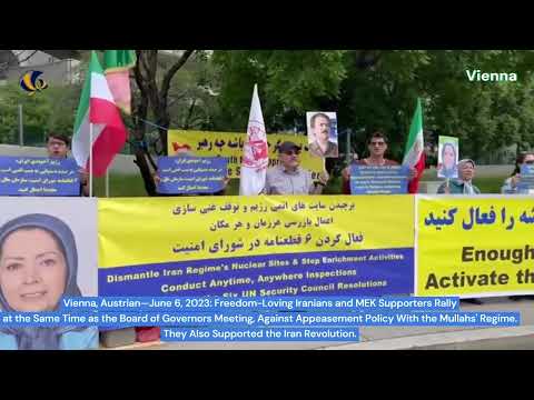 Vienna—June 6, 2023: MEK Supporters Rally Against Appeasement Policy With the Mullahs' Regime