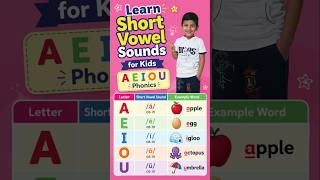 Learn Short Vowel Sounds for Kids | A E I O U Phonics Song | Vowels for Kindergarten & Preschool