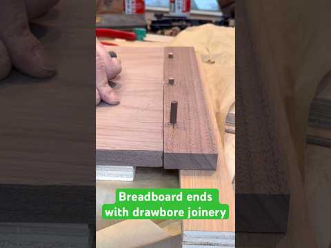 Breadboard ends with draw bore joinery in action #woodworking #joinery #workshop