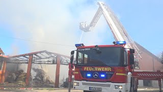 Brennt Halle Voller Stroh Bauernhofbrand In Lienen - Vollalarm Fw Lienen