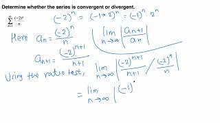Calc II: Ratio Test Example (-2)^n / n