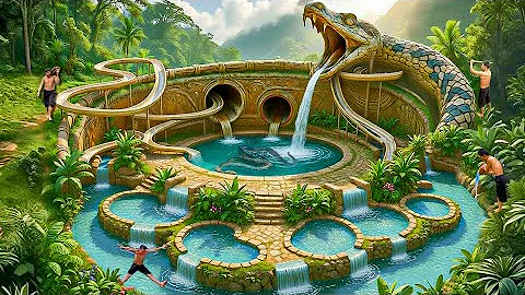 150 Days Building a Massive Python Swimming Pool with Underground House Using Primitive Tools
