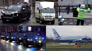 Police escort convoys as Foreign Ministers arrive in Liverpool for the G7 summit