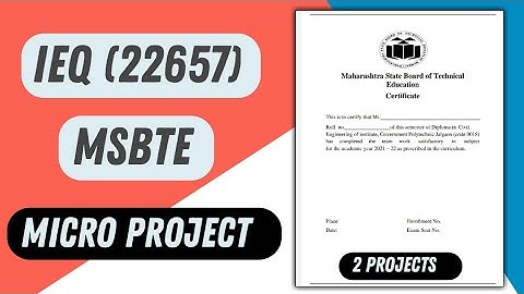 IEQ (22657) micro project | industrial engineering and quality control #msbte