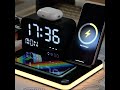 🔋 4-in-1 Fast Wireless Charging Dock w/ Night Light & Clock Display ⏰