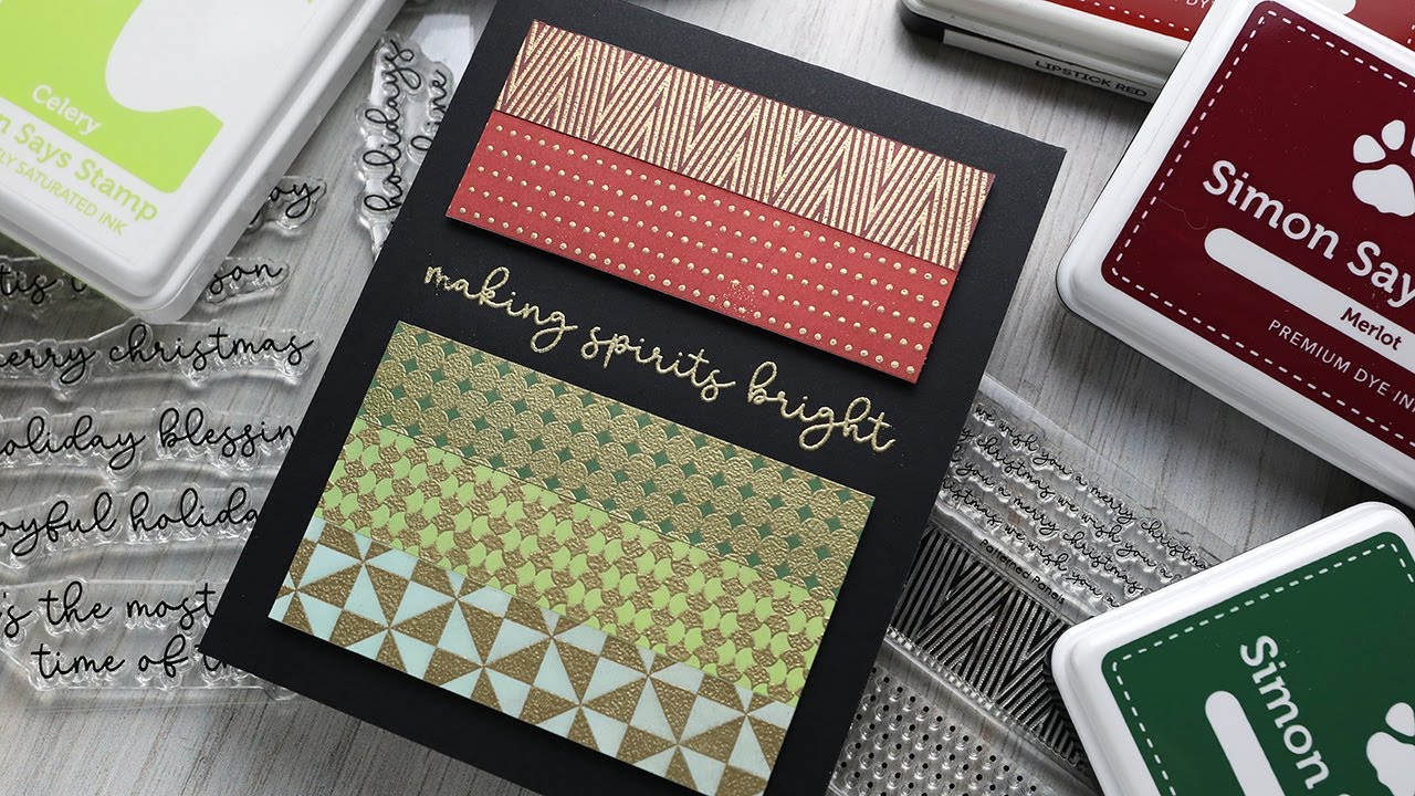 Holiday Card Series 2021 - Day 9 - Ink Blended Panels - YouTube
