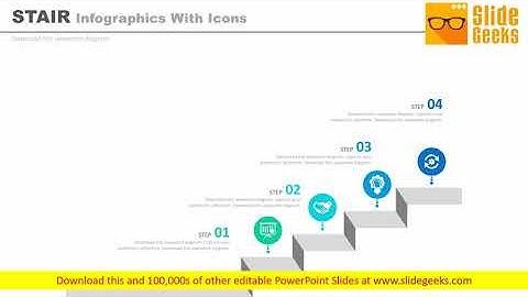 Four Steps Stair Infographics Design Powerpoint Template