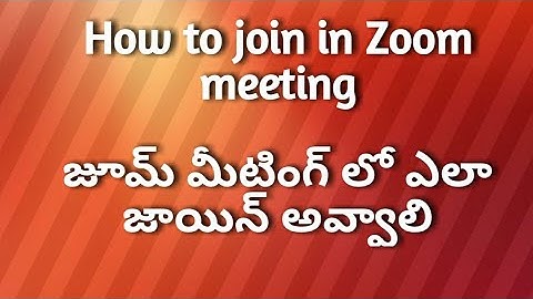 How to join in Zoom meeting l In Telugu | By Seshu Creations