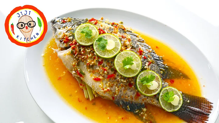 Thai Steamed Fish with Chili and Lime Sauce [Anti-inflammatory], ปลากระพงนึ่งมะนาว