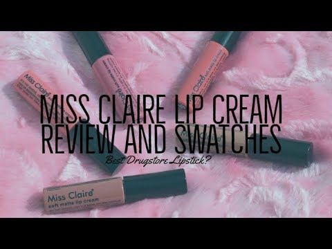 Miss Claire Lip Cream Review and Swatches | Bloopers in the end :D - YouTube