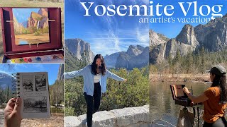 THE IDEAL ARTIST VACATION🏔 plein air oil painting + hiking in Yosemite 🌿 dreamy art/travel vlog screenshot 4