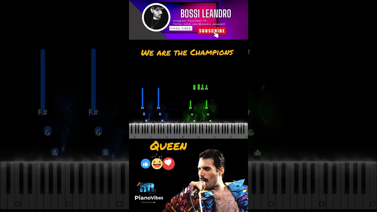 Tutorial We Are The Champions - aqueen #piano #pianotutorial #shorts #viral #fypシ