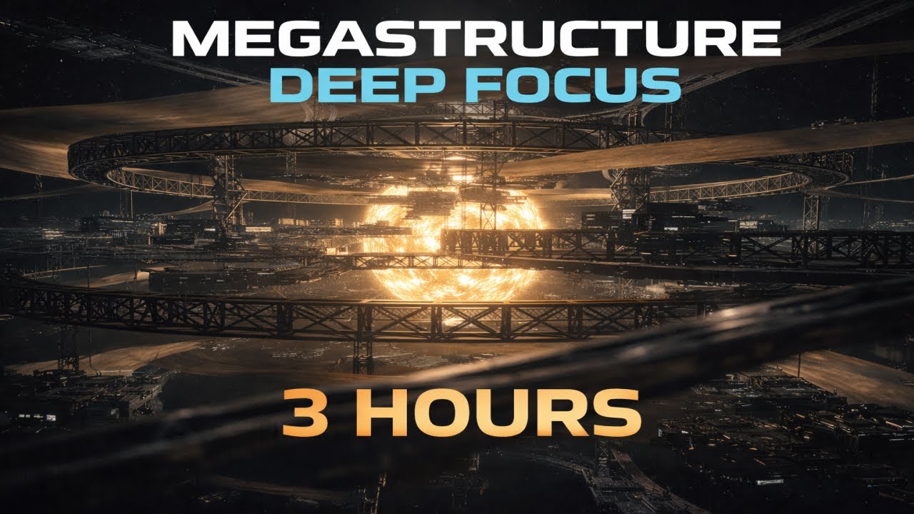 3-Hour Deep Work Session — Coding & Study Inside a Dyson Swarm Shadow Belt | Focus Environment