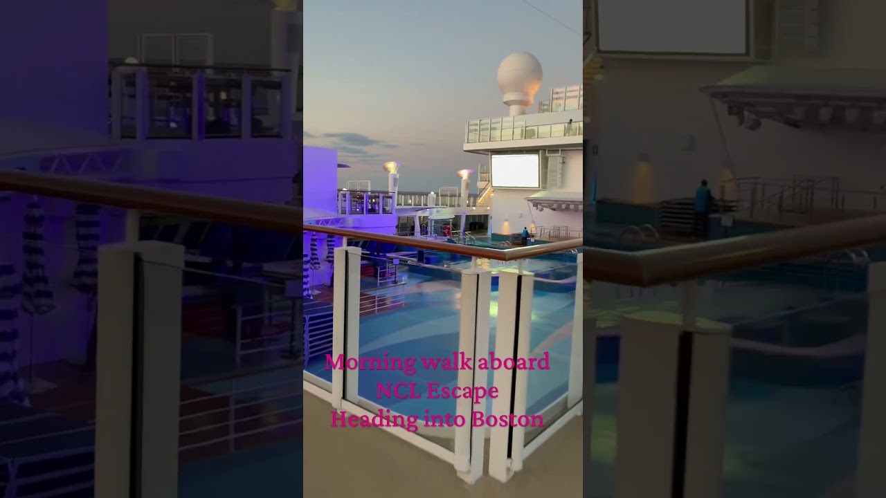 NCL Escape early morning walk. #ncl #travel #nclescape #vacation #bostonharbor #norwegianescape