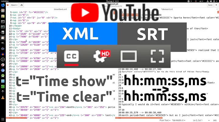 Subtitles| Closed Captions XML to SRT | Youtube