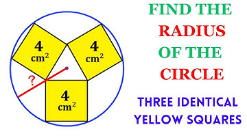 Math Olympiad | Can you find the Radius of the circle? | Three identical squares #math   #maths