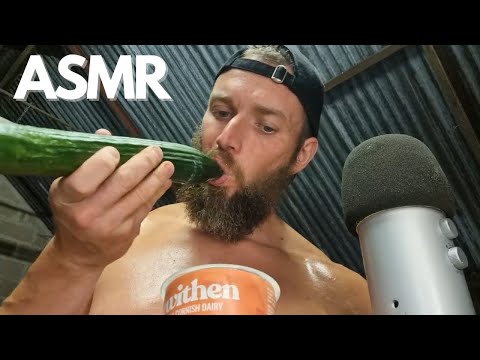 ASMR Consuming Yogurt With A GIGANTIC Cucumber & Carrot & Banana 🥕🍌🥒