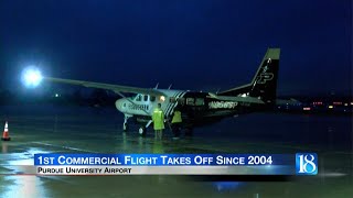 First commercial flight takes off from Purdue University Airport since 2004