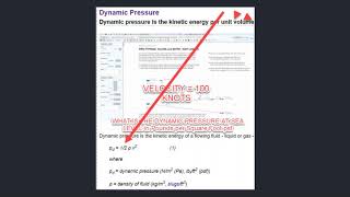 W2C2: Example  Calculation of Dynamic Pressure from True Airspeed at Sea Level.