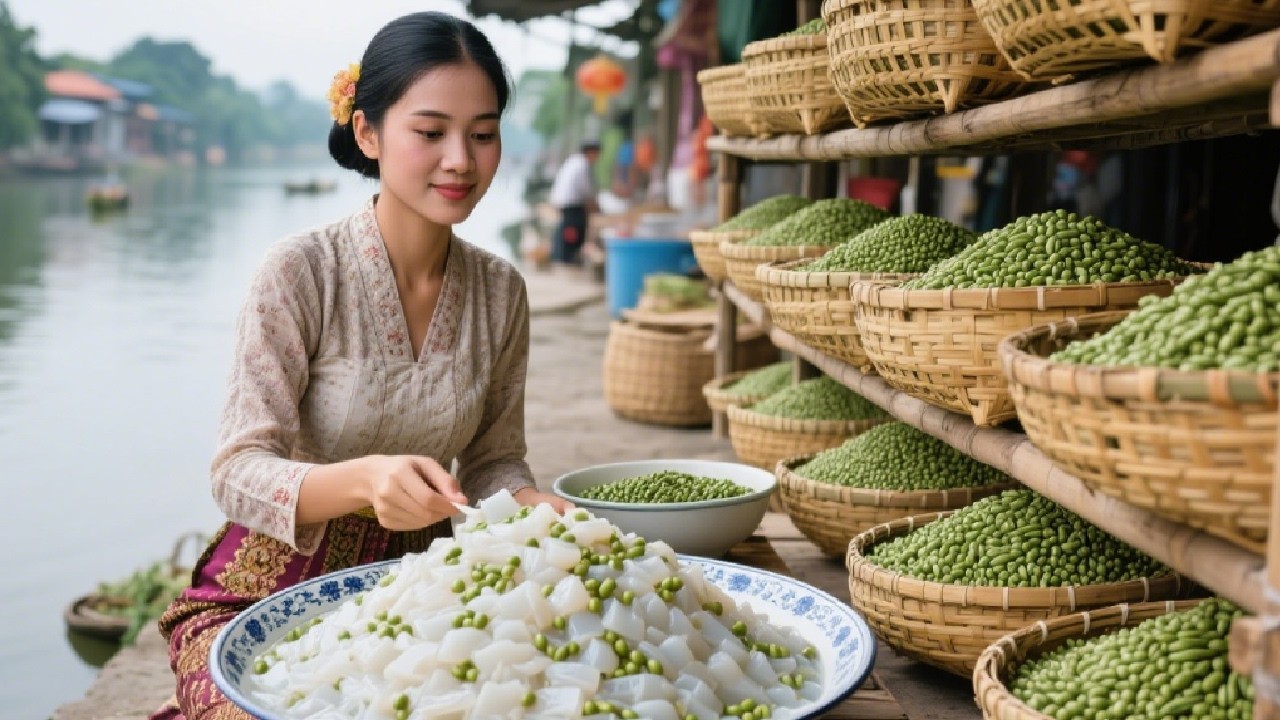 El Alivio del Verano: Un Cuenco de Gelatina Fría de Frijol Mungo es Im-prescindible