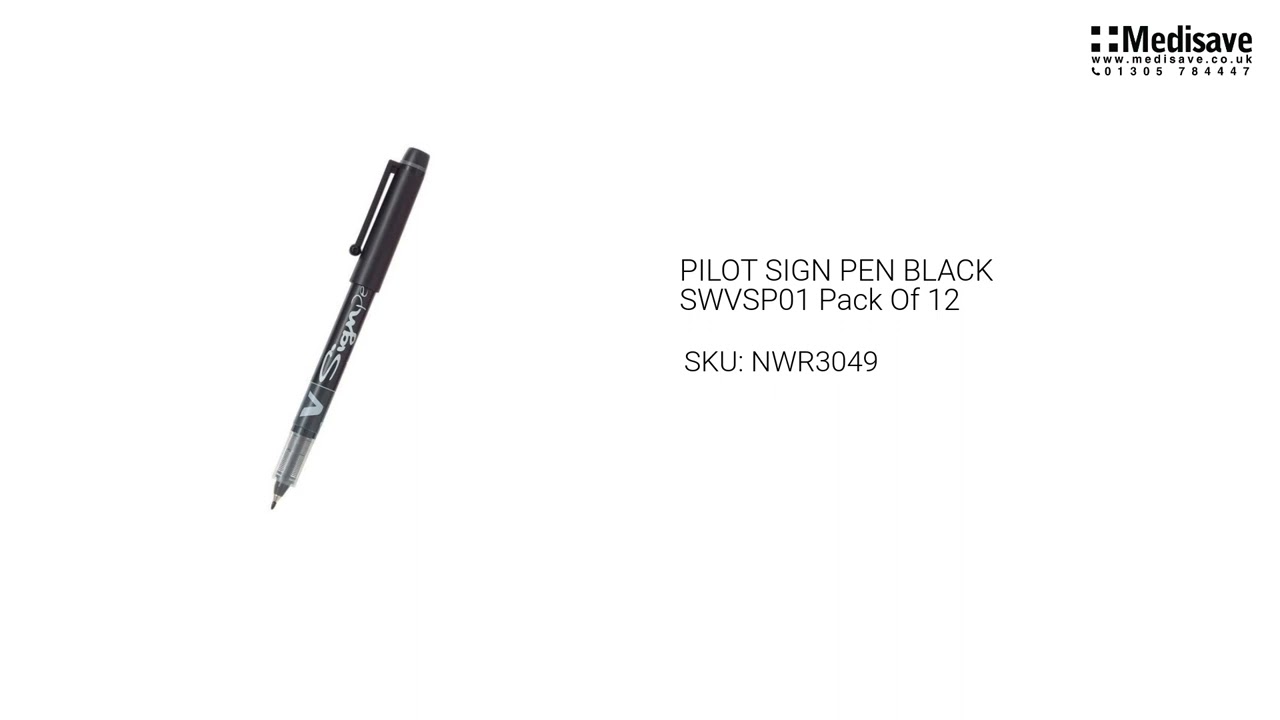 PILOT SIGN PEN BLACK SWVSP01 Pack Of 12 NWR3049 