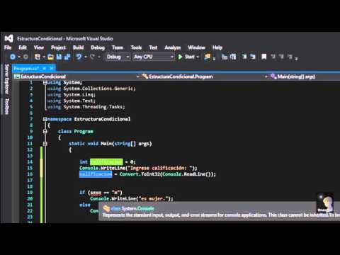 Aprendiendo c#, Video 3. Estructura condicional If - Else