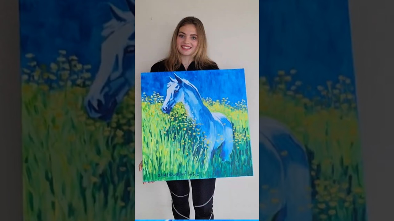 “Caballo de esperanza”💙💫    Venta 💕Escríbeme - asofiiaart@gmail.com      #calma #amor #galicia