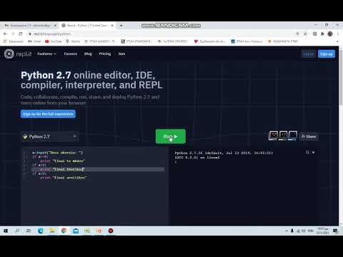 Εκτέλεση κώδικα python στον on-line διερμηνευτή repl.it