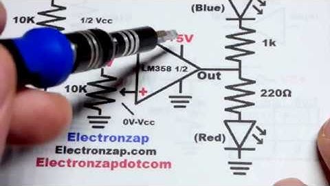 LM358 op amp non inverting comparator single supply circuit electronics how to tutorial