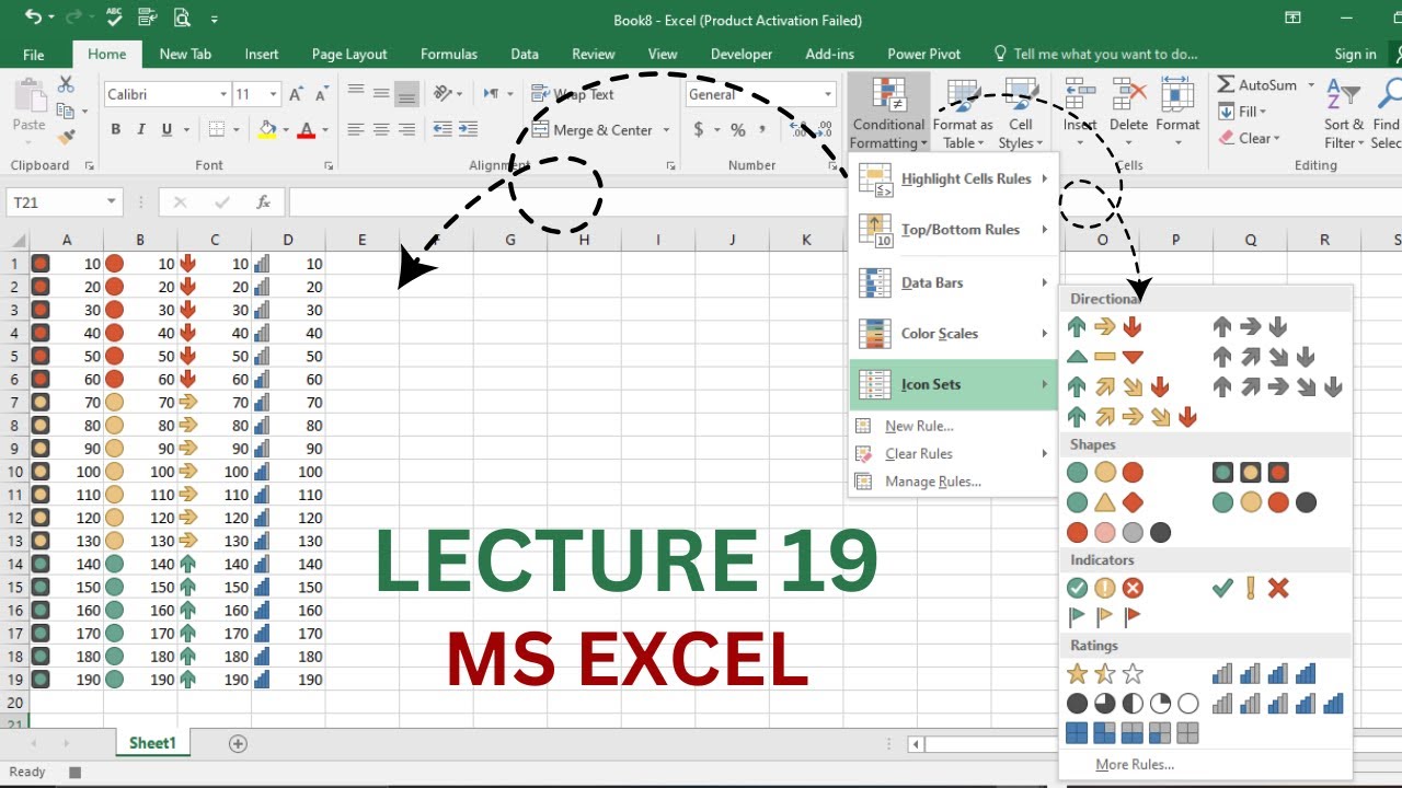 Conditional Formatting for Icon Sets - How to use Icon Sets - YouTube