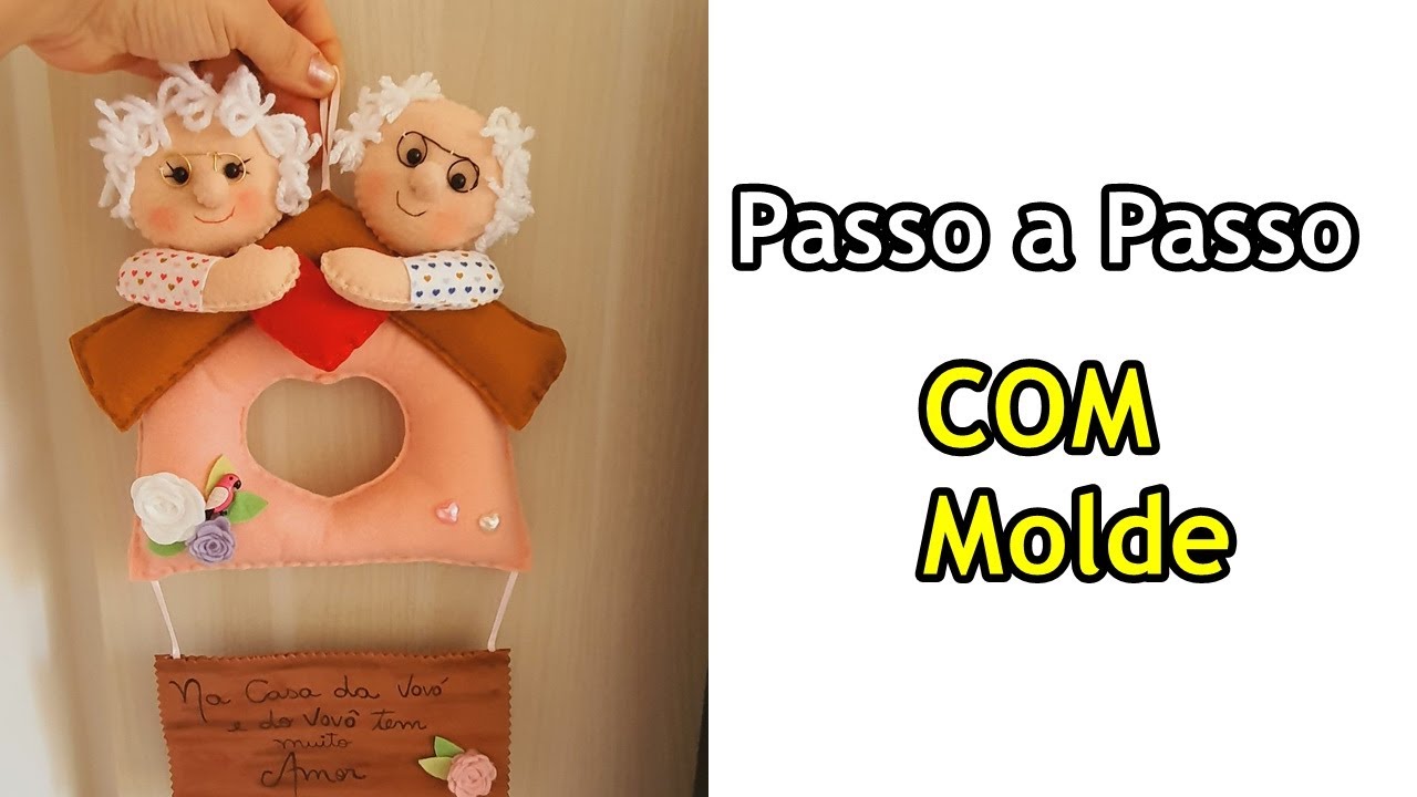 PRESENTEI a Vovó e o Vovô, Passo a Passo Com molde- Facile artesania abuelo Manualidade casinha
