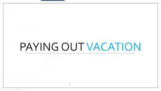 Paying Out Vacation Within PaymentEvolution