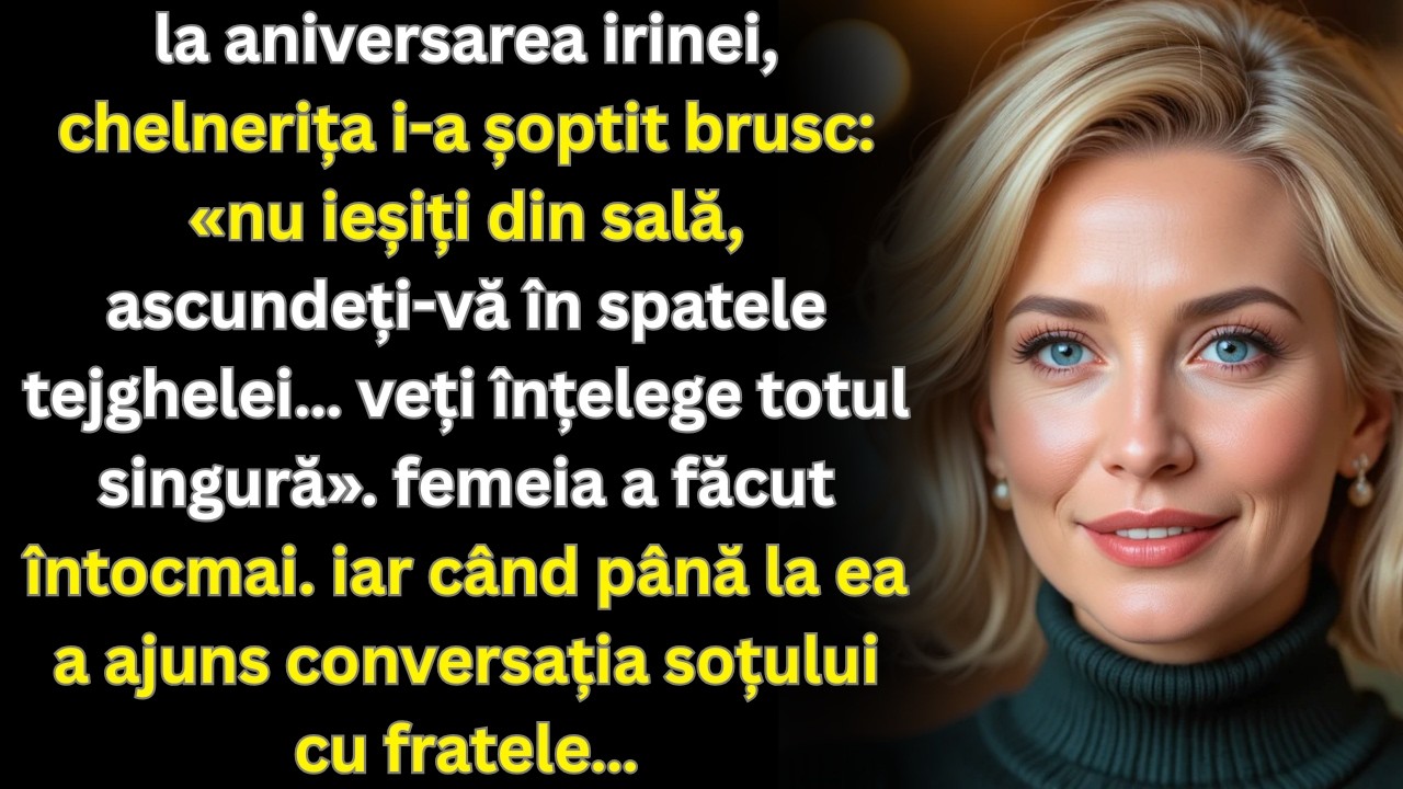 În ziua aniversării, chelnerița a spus „Nu ieși în sală…” Și atunci am auzit