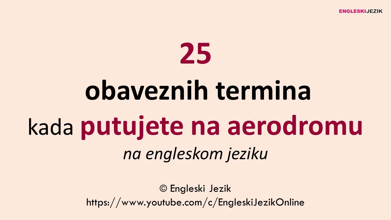 25 OBAVEZNIH termina kada putujete na aerodromu na engleskom jeziku
