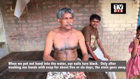 Residents of Jaana villagein Kanpur affected by tannery pollution.