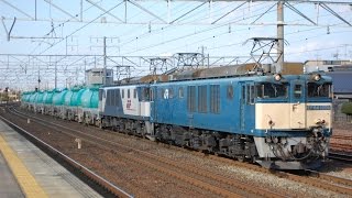 EF64-1006原色+EF64-1025タキ14B〈汽笛あり 5875レ〉 清州駅貨物線上り