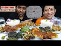 Eating Challenge Panta Bhat with Omelette and Fried Vegetables Bengali Indian Food