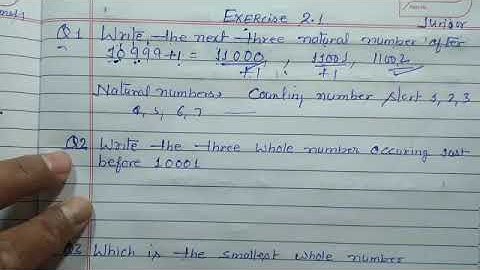 Class 6 - Exercise  2.1 - Q 1 ,2 ,3 ,4 | Write the three whole numbers occurring before 10001