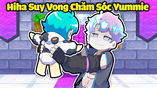 Baby Yummie is pampered by the despondent Hiha in Minecraft 🥰😍