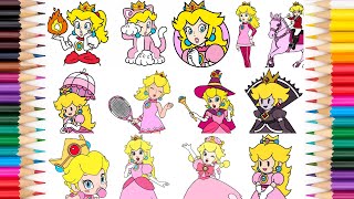 Princess Peach Coloring Pages Compilation | Labolina Coloring TV