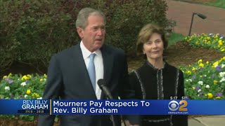 Younger President Bush Pays Respects To Rev. Graham