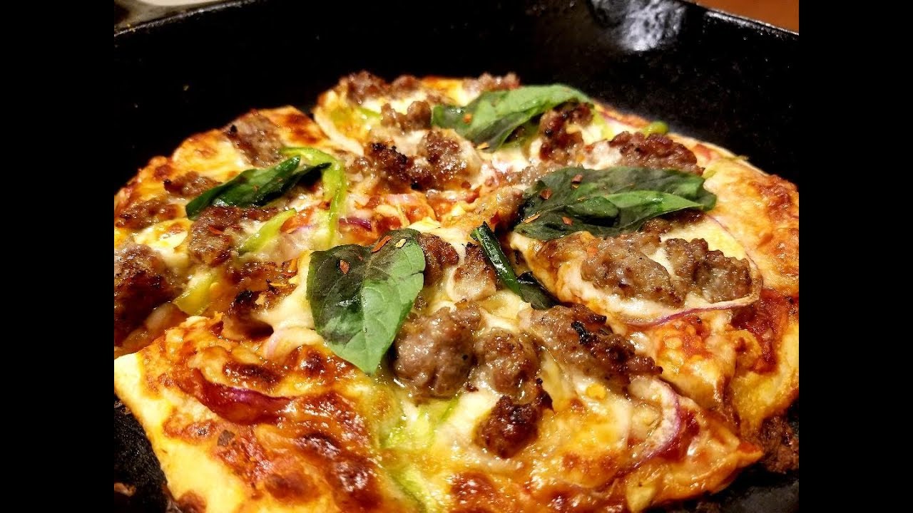 Cooking Cast Iron Skillet Pizza! - YouTube