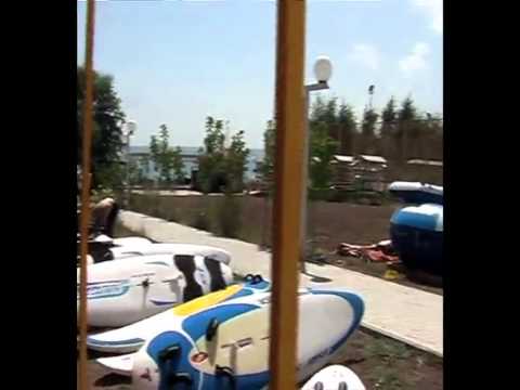 Sarah Hébert windsurfing in Armenia