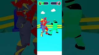 Red Armored Ninja vs Green Cyber Robot Epic Fight! #shorts #viral #foryou #gaming